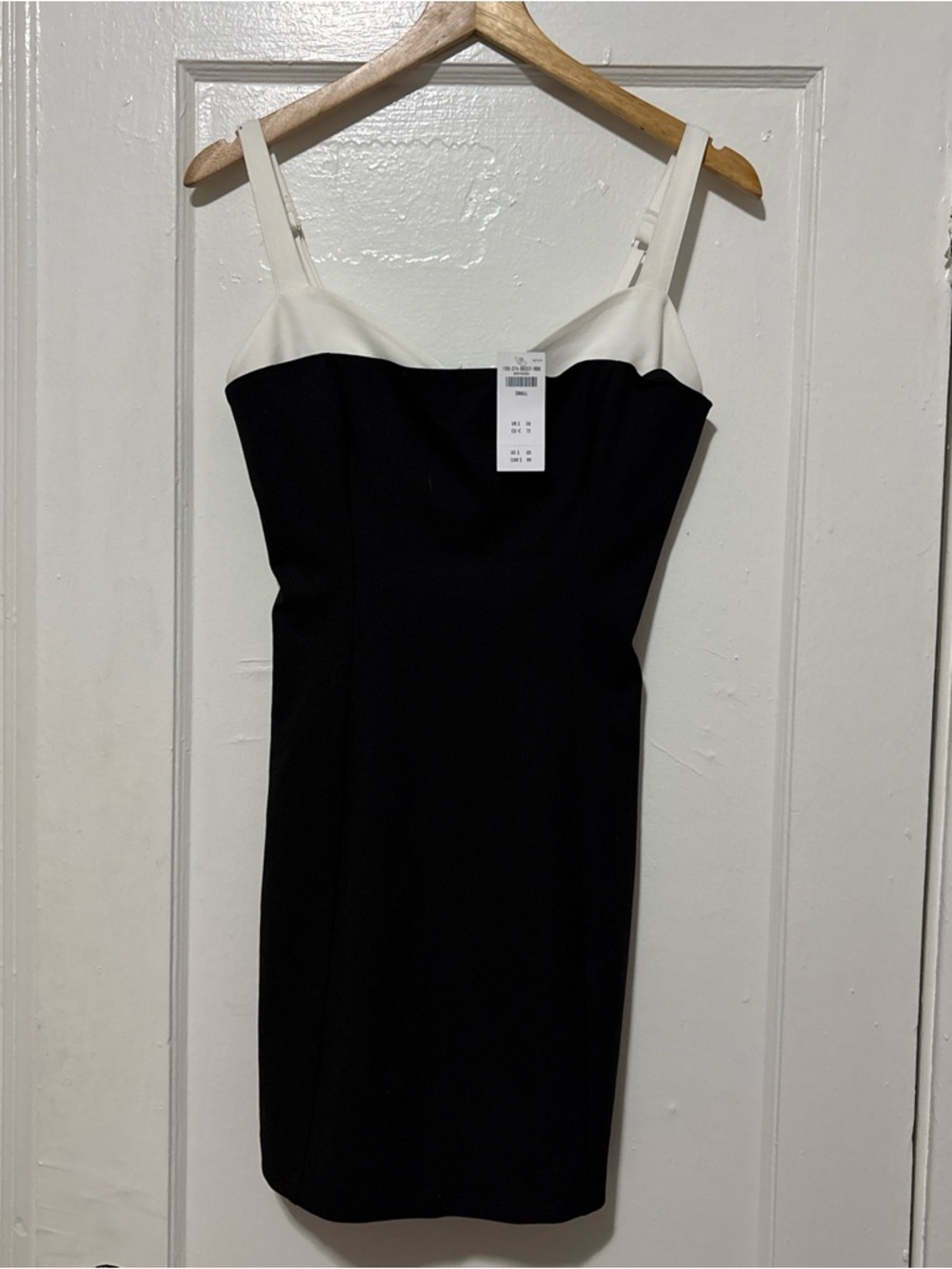 NWT Abercrombie & Fitch Black and White Spaghetti-Strap Sheath Dress